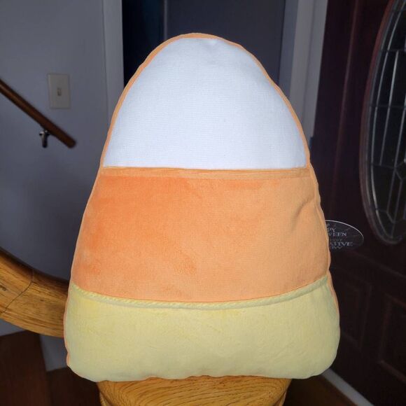 Happy Halloween Large Candy Corn Soft Velvet Decorative Pillow, 10 x 12 inches - Picture 3 of 4